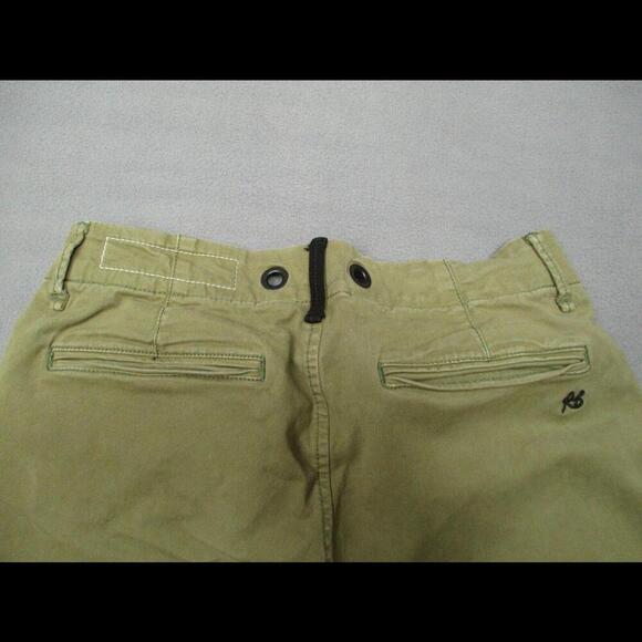 rag bone Buckley Frayed Hem Chino Pant Womens 24 Green Ankle Cropped Casual - Picture 9 of 9